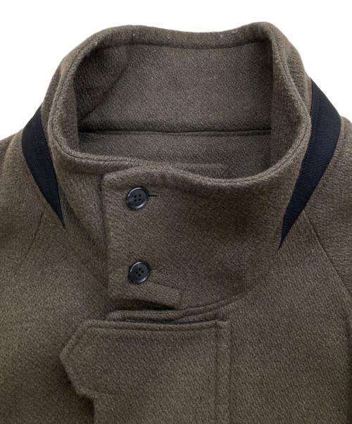 VOAAOV（ヴォアーブ）VOAAOV (ヴォアーブ) オイルカットウールロングコート オリーブの古着・服飾アイテム