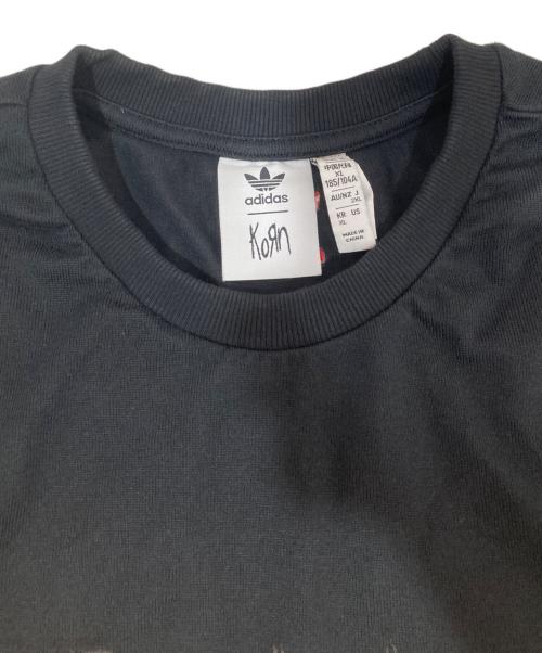 adidas（アディダス）adidas (アディダス) KORN (コーン) アルバムフォト レイヤード ロンT ブラック サイズ:XLの古着・服飾アイテム