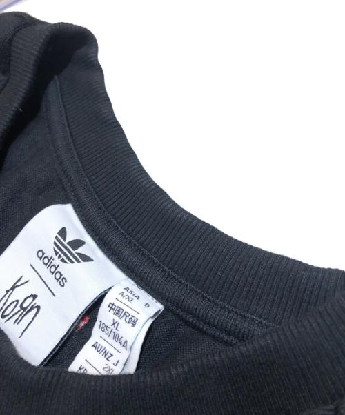 adidas（アディダス）adidas (アディダス) KORN (コーン) アルバムフォト レイヤード ロンT ブラック サイズ:XLの古着・服飾アイテム