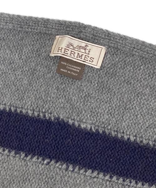 HERMES（エルメス）HERMES (エルメス) カシミヤスヌード グレーの古着・服飾アイテム