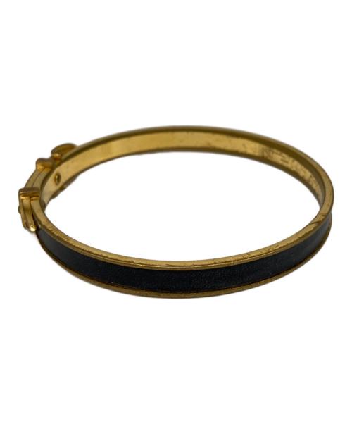 HERMES（エルメス）HERMES (エルメス) ベルトモチーフバングル ゴールド×ブラックの古着・服飾アイテム