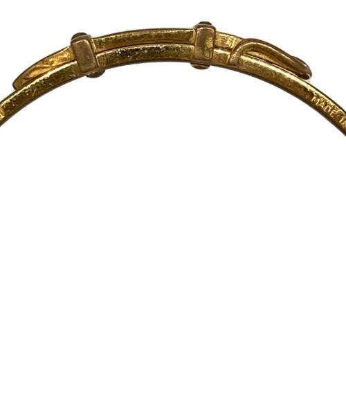 HERMES（エルメス）HERMES (エルメス) ベルトモチーフバングル ゴールド×ブラックの古着・服飾アイテム