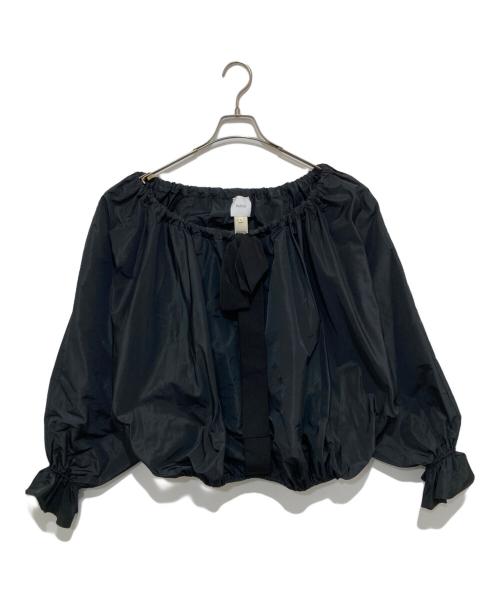 patou（パトゥ）patou (パトゥ) ドローストイングパフスリーブ ブラウス ブラック サイズ:34の古着・服飾アイテム
