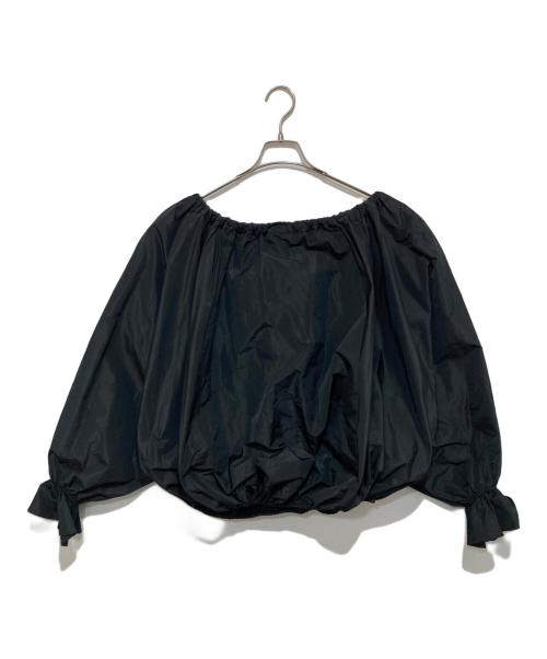 patou（パトゥ）patou (パトゥ) ドローストイングパフスリーブ ブラウス ブラック サイズ:34の古着・服飾アイテム