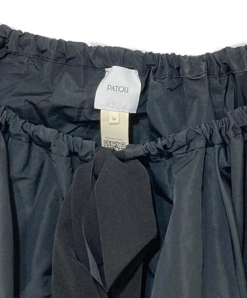 patou（パトゥ）patou (パトゥ) ドローストイングパフスリーブ ブラウス ブラック サイズ:34の古着・服飾アイテム