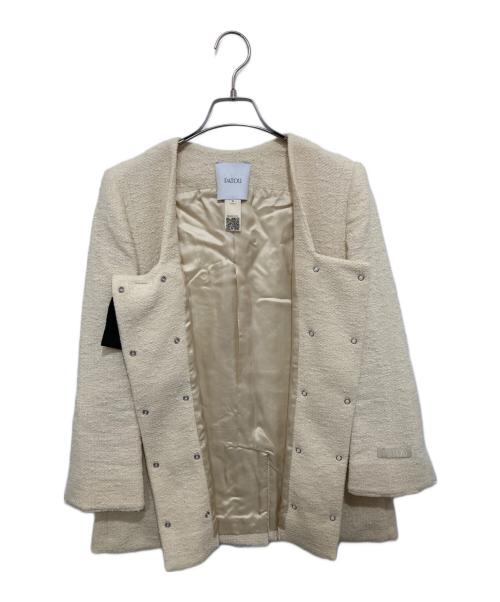 patou（パトゥ）patou (パトゥ) ツイードジャケット ベージュ サイズ:36の古着・服飾アイテム