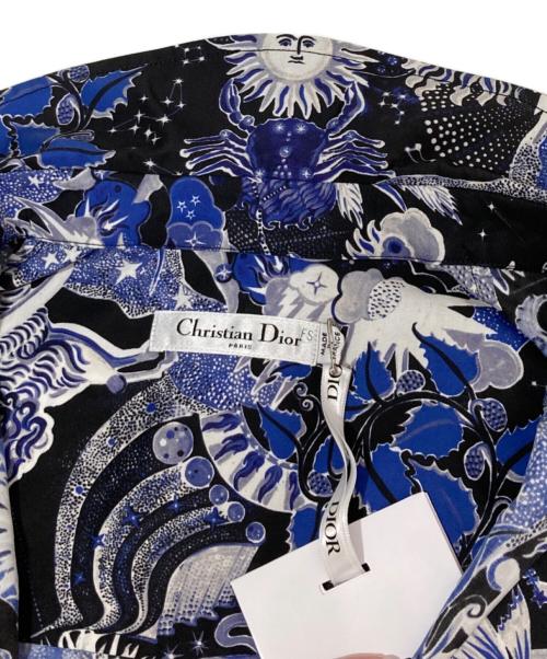 Christian Dior（クリスチャン ディオール）Christian Dior (クリスチャン ディオール) Blue Celestial Print Poplin Belted Midi Dress ブルー サイズ:38の古着・服飾アイテム