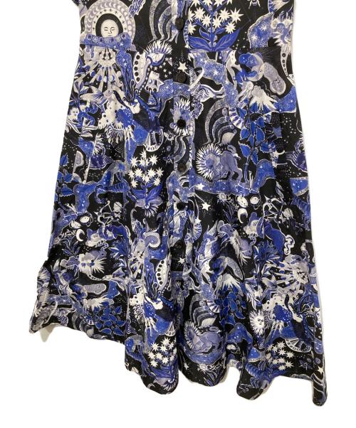 Christian Dior（クリスチャン ディオール）Christian Dior (クリスチャン ディオール) Blue Celestial Print Poplin Belted Midi Dress ブルー サイズ:38の古着・服飾アイテム