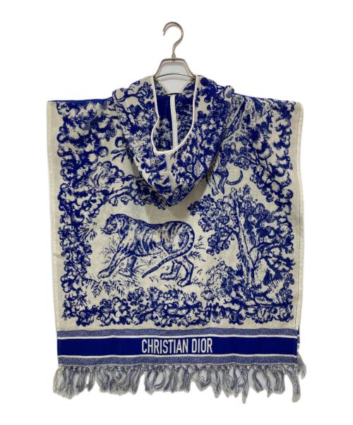 Christian Dior（クリスチャン ディオール）Christian Dior (クリスチャン ディオール) 総柄ポンチョ ブルー サイズ:Uの古着・服飾アイテム