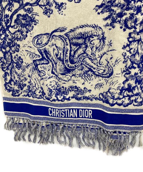 Christian Dior（クリスチャン ディオール）Christian Dior (クリスチャン ディオール) 総柄ポンチョ ブルー サイズ:Uの古着・服飾アイテム