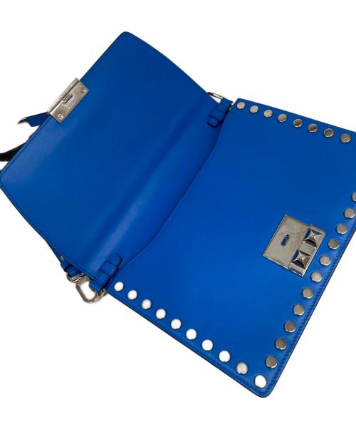 PRADA（プラダ）PRADA (プラダ) 1BD120 エレクトラ バッグ ローラル ショルダー バッグ スタッズショルダーバッグ  ブルーの古着・服飾アイテム