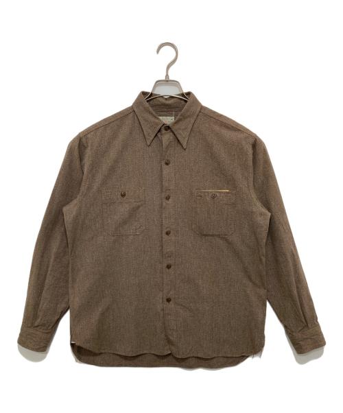BUZZ RICKSON'S（バズリクソンズ）Buzz Rickson's (バズリクソンズ) COTTON COVERT WORK SHIRT ブラウン サイズ:16の古着・服飾アイテム