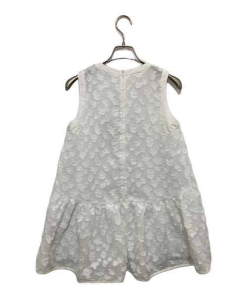 TSURU by MARIKO OIKAWA（ツルバイマリコオイカワ）Tsuru by Mariko Oikawa (ツルバイマリコオイカワ) リーブレスジャガードブラウス ホワイト サイズ:FREEの古着・服飾アイテム