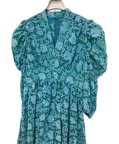 CORCOVADO（コルコバード）CORCOVADO (コルコバード) ポリアミド花柄オパールドレス ブルー サイズ:36の古着・服飾アイテム