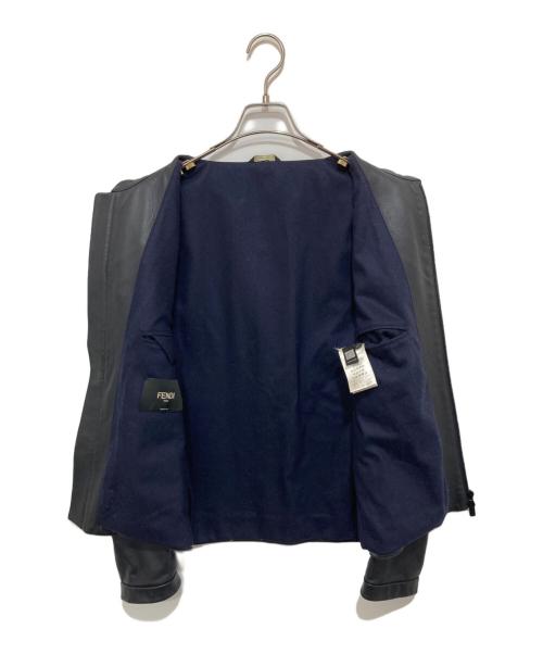 FENDI（フェンディ）FENDI (フェンディ) モンスターシングルレザージャケット ブラック サイズ:48の古着・服飾アイテム