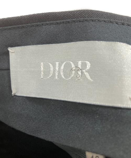 DIOR HOMME（ディオール オム）DIOR HOMME (ディオール オム) プリーツディテールウールブランドパンツ ブラック サイズ:48の古着・服飾アイテム