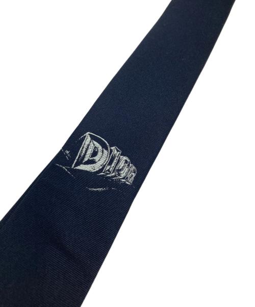 Christian Dior（クリスチャン ディオール）Christian Dior (クリスチャン ディオール) ロゴネクタイ ネイビー サイズ:不明の古着・服飾アイテム