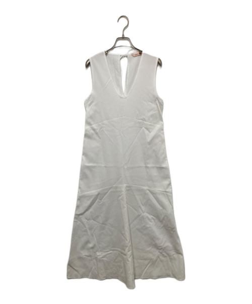 BACCA（バッカ）BACCA (バッカ) コットンピケ バックリボンドレス ホワイト サイズ:34の古着・服飾アイテム