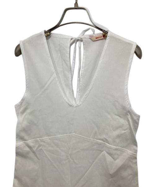 BACCA（バッカ）BACCA (バッカ) コットンピケ バックリボンドレス ホワイト サイズ:34の古着・服飾アイテム