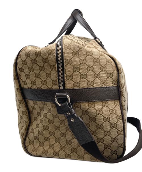 GUCCI（グッチ）GUCCI (グッチ) GGキャンバス 2WAYボストンバッグ 610105 ベージュ×ブラウンの古着・服飾アイテム