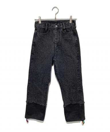 本日のみ大幅値下げ！SIIILON シーロン デニム 赤ピンク 中古・古着通販】SIIILON (シーロン) Breaking denim&sweat ブラック
