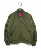 tamaoworldタマオワールド）の古着「刺繍ブルゾン」｜オリーブ