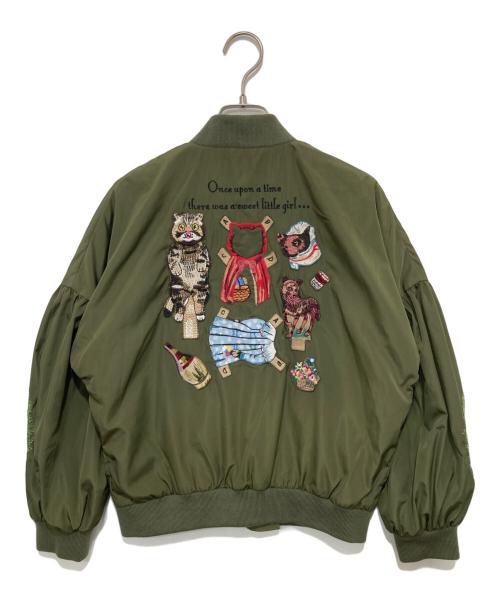 tamaoworld（タマオワールド）tamaoworld (タマオワールド) 刺繍ブルゾン オリーブ サイズ:FREEの古着・服飾アイテム