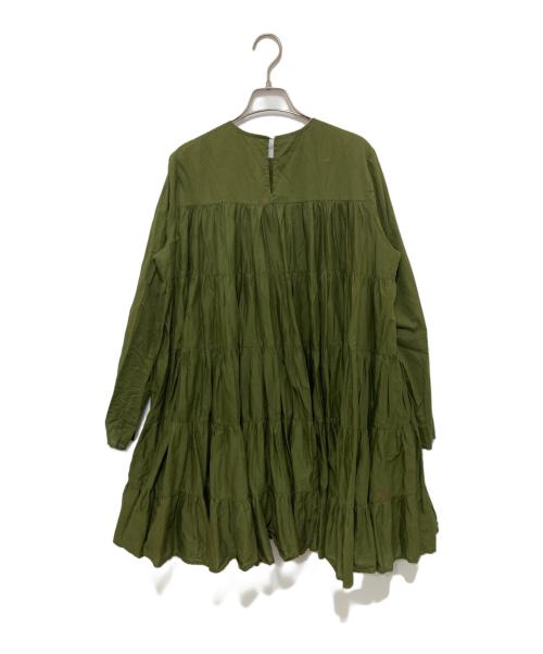 merlette（マーレット）merlette (マーレット) ソリマン ティアード ギャザー ミニ ワンピース グリーン サイズ:XSの古着・服飾アイテム