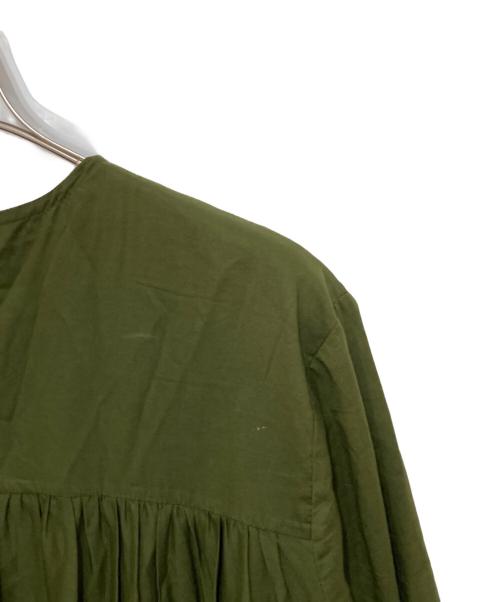 merlette（マーレット）merlette (マーレット) ソリマン ティアード ギャザー ミニ ワンピース グリーン サイズ:XSの古着・服飾アイテム