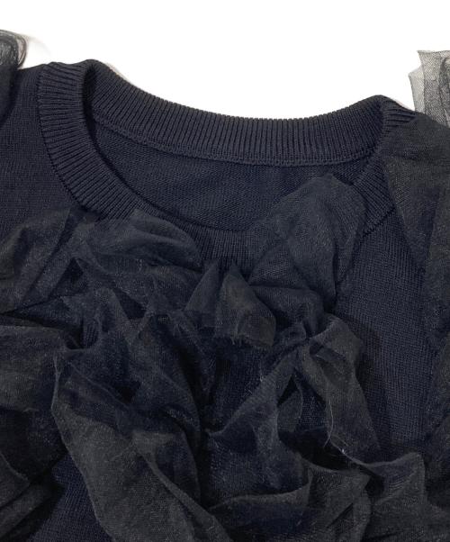 trefle+1（トレフルプラスワン）trefle+1 (トレフルプラスワン) ノースリーブチュールニット ブラック サイズ:Freeの古着・服飾アイテム