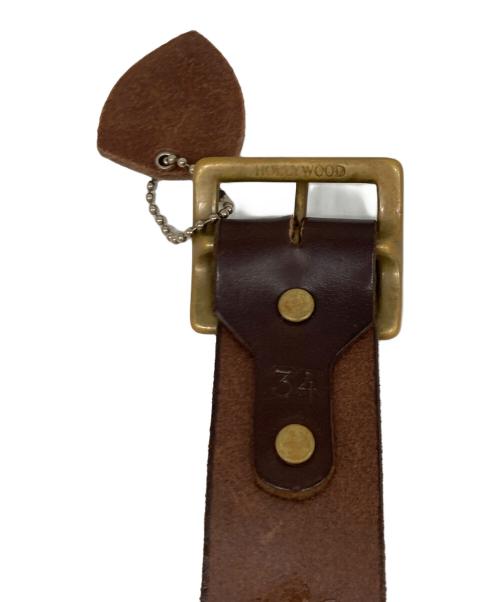 htc（エイチティーシー）HTC (エイチティーシー) フラワースタッズレザーベルト ブラウン サイズ:34の古着・服飾アイテム