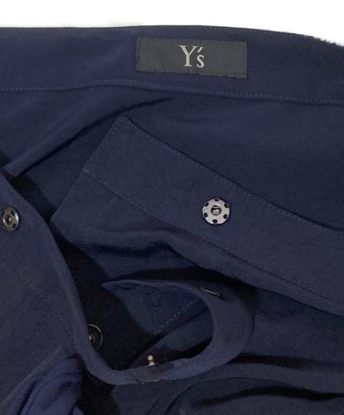 Y's（ワイズ）Y's (ワイズ) プリーツ切替ラップスカート ネイビー サイズ:1の古着・服飾アイテム