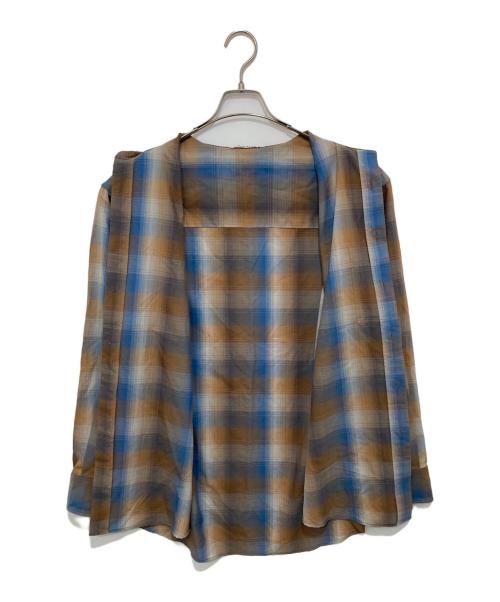 AURALEE（オーラリー）AURALEE (オーラリー) SUPER LIGHT WOOL CHECK SHIRT ブラウン サイズ:4の古着・服飾アイテム