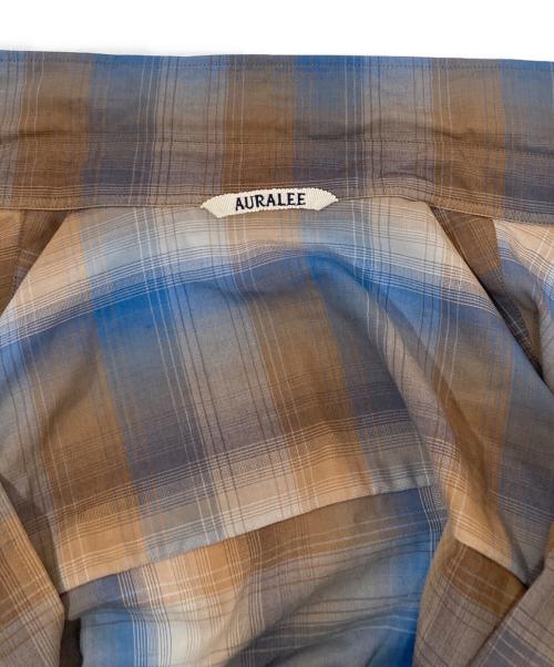 AURALEE（オーラリー）AURALEE (オーラリー) SUPER LIGHT WOOL CHECK SHIRT ブラウン サイズ:4の古着・服飾アイテム