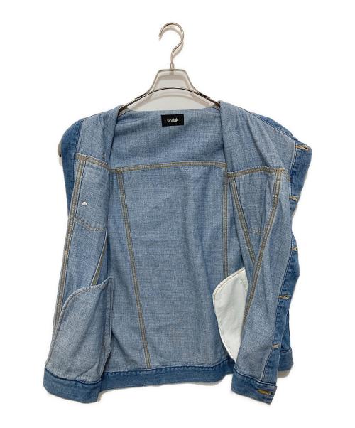 soduk（スドーク）soduk (スドーク) overlap denim vest インディゴ サイズ:Fの古着・服飾アイテム