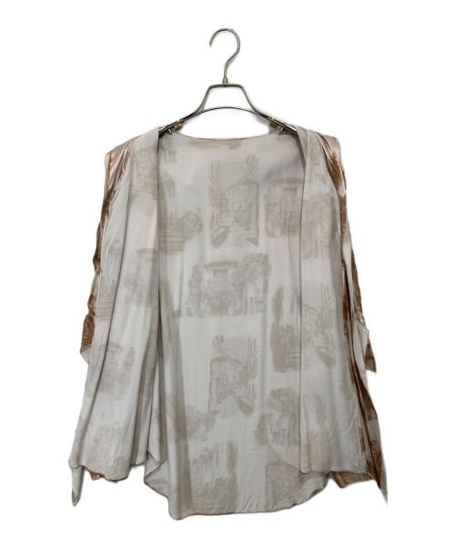 LE CIEL BLEU（ルシェルブルー）LE CIEL BLEU (ルシェルブルー) Landscape Print Blouse（ランドスケーププリントブラウス） ホワイト サイズ:36の古着・服飾アイテム