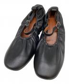 maison kitsuneメゾンキツネ）の古着「LEATHER LOW-HEEL PUMP」｜ブラック