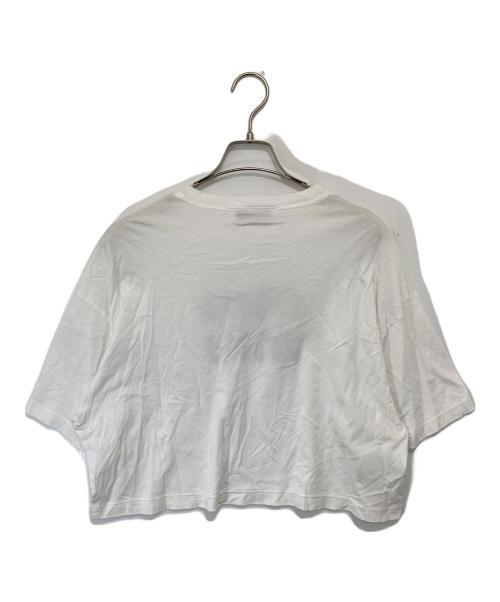 MIU MIU（ミュウミュウ）MIU MIU (ミュウミュウ) クロップドロゴTシャツ　MJN445 S231 12LZ ホワイト サイズ:Sの古着・服飾アイテム