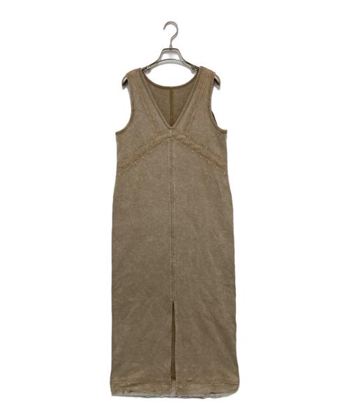 Ameri（アメリ）Ameri (アメリ) MEDI 2WAY DENIM LIKE LACE DOCKING DRESS ブラウン サイズ:Mの古着・服飾アイテム