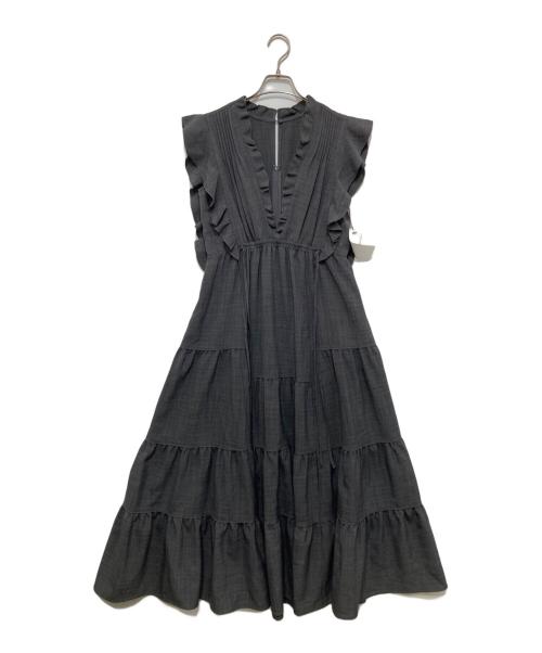 Snidel（スナイデル）Snidel (スナイデル) デザインティアードワンピース グレー サイズ:１の古着・服飾アイテム