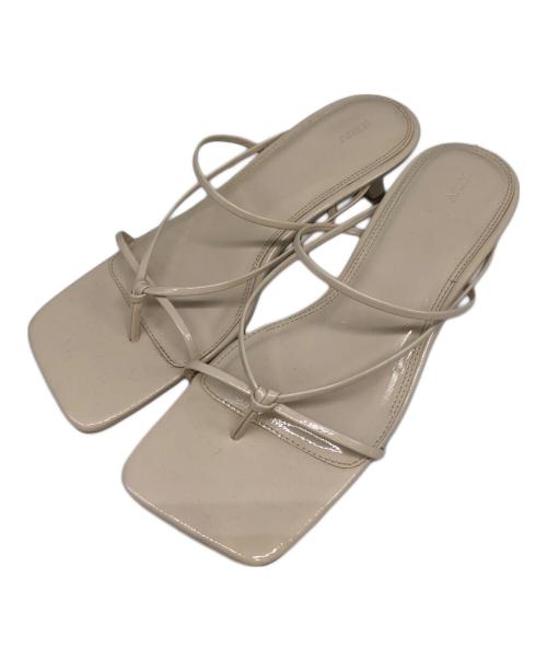 Ameri（アメリ）AMERI (アメリ) MEDI ENAMEL STRAP THONG SANDALS ベージュ サイズ:Lの古着・服飾アイテム