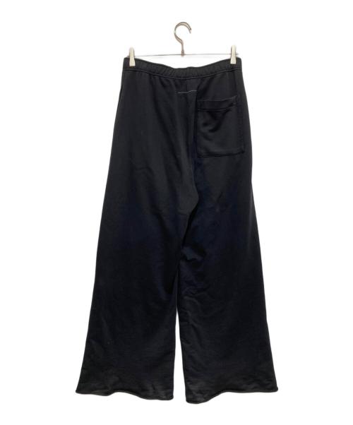 MM6 Maison Margiela（エムエムシックスメゾンマルジェラ）MM6 Maison Margiela (エムエムシックスメゾンマルジェラ) Wide leg cotton jersey pants with patch detail ブラック サイズ:XSの古着・服飾アイテム