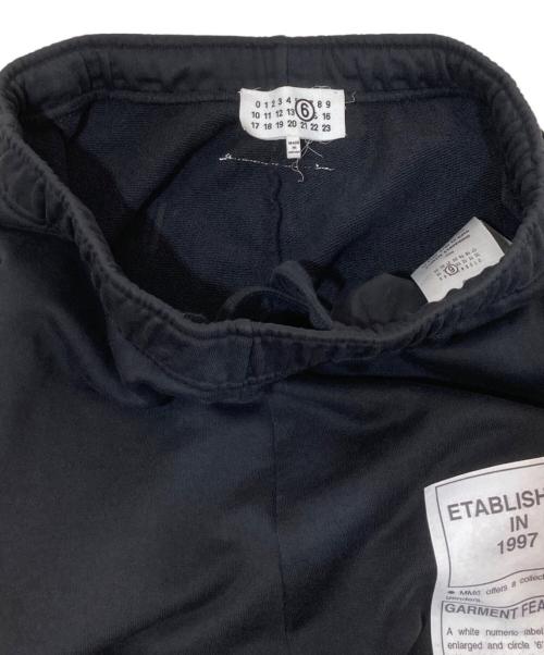 MM6 Maison Margiela（エムエムシックスメゾンマルジェラ）MM6 Maison Margiela (エムエムシックスメゾンマルジェラ) Wide leg cotton jersey pants with patch detail ブラック サイズ:XSの古着・服飾アイテム