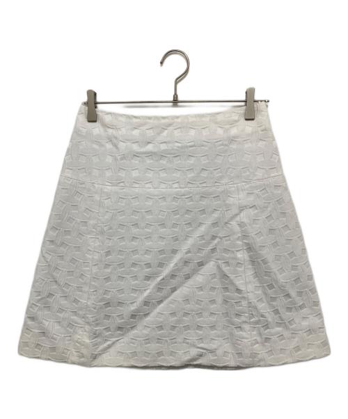 LOUIS VUITTON（ルイ ヴィトン）LOUIS VUITTON (ルイ ヴィトン) ジャガードスカート　ミニスカート　	RW131AF3SK07B7B ホワイト サイズ:36の古着・服飾アイテム