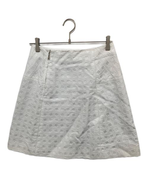 LOUIS VUITTON（ルイ ヴィトン）LOUIS VUITTON (ルイ ヴィトン) ジャガードスカート　ミニスカート　	RW131AF3SK07B7B ホワイト サイズ:36の古着・服飾アイテム