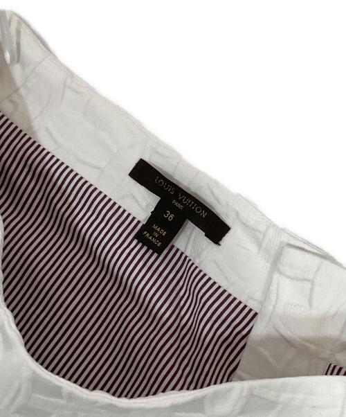 LOUIS VUITTON（ルイ ヴィトン）LOUIS VUITTON (ルイ ヴィトン) ジャガードスカート　ミニスカート　	RW131AF3SK07B7B ホワイト サイズ:36の古着・服飾アイテム