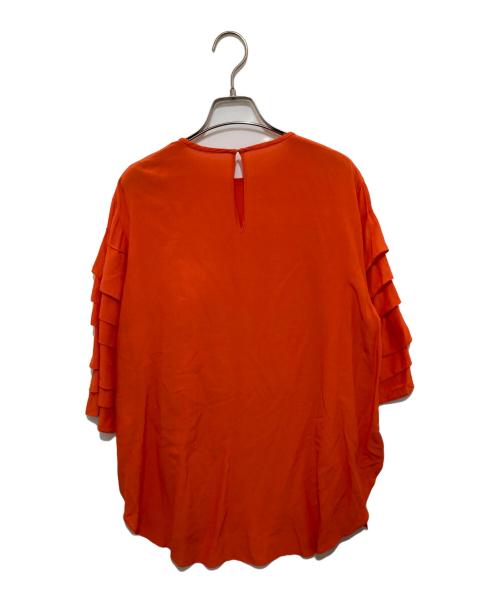 DOMELLE（ドメル）DOMELLE (ドメル) ティアードハーフスリーブブラウス オレンジ サイズ:9の古着・服飾アイテム
