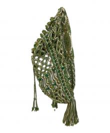 Mame Kurogouchi（マメクロゴウチ）の古着「Macrame Beaded Shoulder Bag」｜黄緑