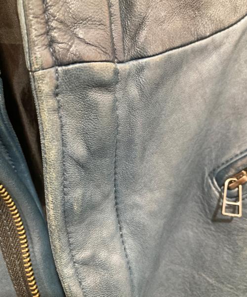 glamb（グラム）glamb (グラム) フーデットライダースジャケット ブルー サイズ:Sの古着・服飾アイテム