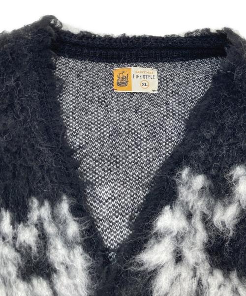 SAINT MICHAEL（セントマイケル）SAINT MICHAEL (セントマイケル) Denim Tears (デニムティアーズ) DT MH CARDIGAN/CT WRTH/BLACK ブラック サイズ:XLの古着・服飾アイテム